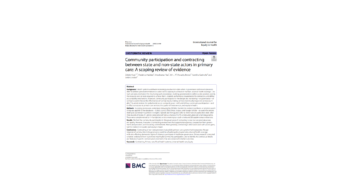capa da pesquisa Community participation and contracting between state and non‑state actors in primary care