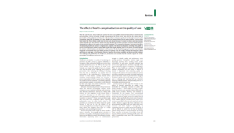 The effect of health-care privatisation on the quality of care