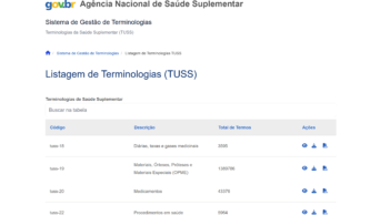 Imagem do Sistema de Terminologia Unificada da Saúde Suplementar (TUSS)