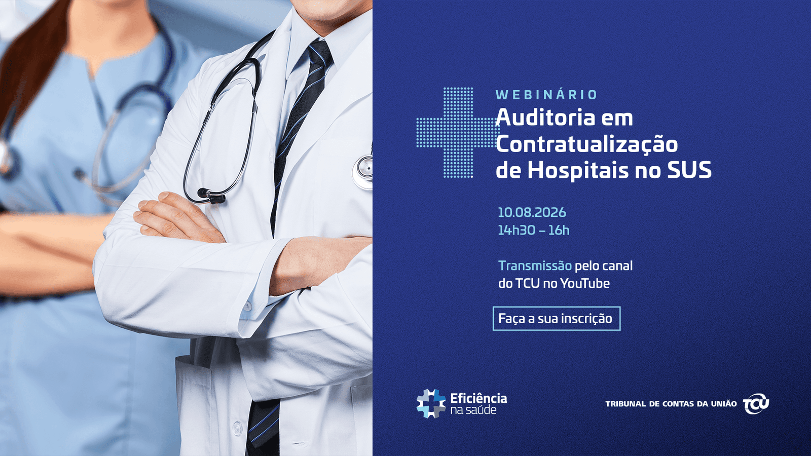 banner sobre evento do tcu sobre contratualização de hospitais do SUS