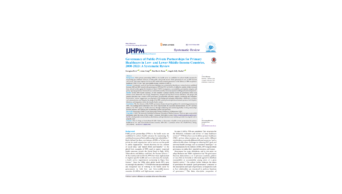 Capa da pesquisa Governance of Public-Private Partnerships for Primary Healthcare