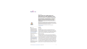 Capa do estudo Public-private mix in health systems and repercussions for health inequalities in Latin American countries