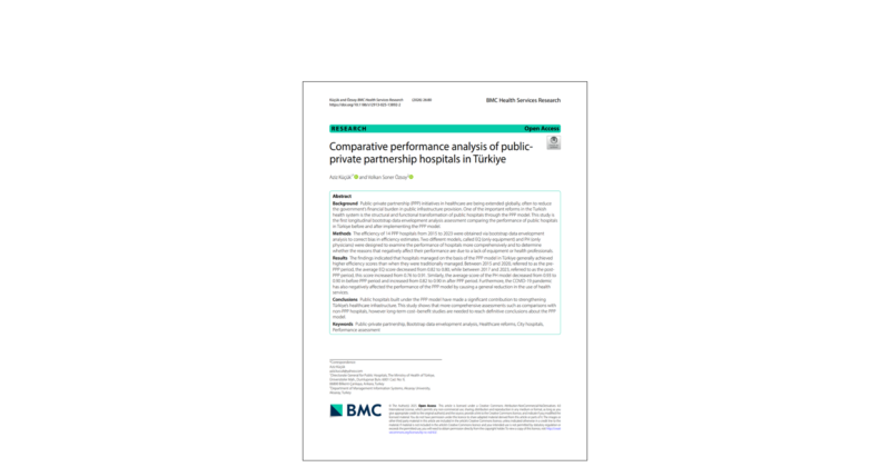 Capa da pesquisa Comparative performance analysis of public-private partnership hospitals in Türkiye