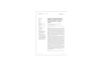 Capa da pesquisa Health care provider payment reforms in African states of the Commonwealth